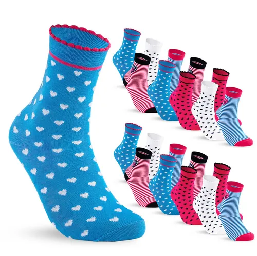sockenkauf24 Socken 10 Paar Kinder Socken Jungen & Mädchen Baumwolle Kindersocken (31-34) - 54330