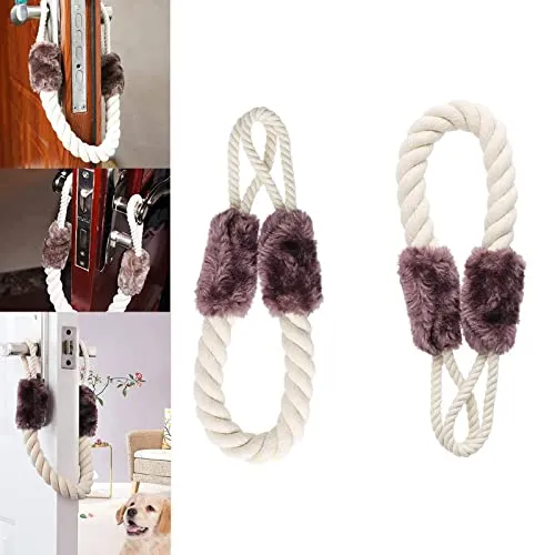 Stück Türstopper Klinke, Tür Klemmschutz, Türkordeln, Türpuffer Türkordel, Baumwolle Türkordel Klemmschutz, Klemmschutz für türen, Haustier und Kinder Fingerschutz Türenzuschlagen zu Vermeiden 2