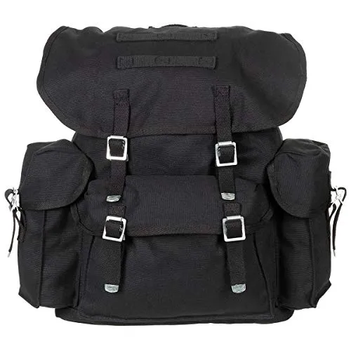 MFH BW Rucksack schwarz Canvas - Rucksäcke, robuster und stylischer Begleiter aus strapazierfähigem Canvas für Outdoor-Aktivitäten und den täglichen Gebrauch