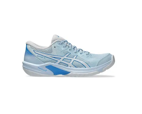 ASICS BEYOND FF Hallenschuhe Damen - light blue-white, Größe 40 - Leichte Hallenschuhe mit atmungsaktivem Mesh-Obermaterial und stabilisierenden Overlays, ideal für maximalen Komfort und Unterstützung beim Indoor-Sport.
