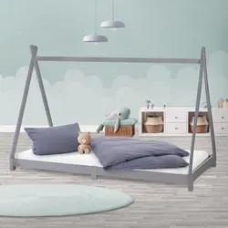 ML-DESIGN Spielbett Hausbett Tipi Zeltbett - Betten für Kinder, robust und ideal zum Spielen und Schlafen, aus hochwertigem Kiefernholz, perfekt für kreative Abenteuer im Kinderzimmer.