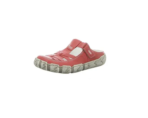 Rieker Damen L0396 Clogs, Rot Rosso 33-42 EU - Clogs für Damen mit hochwertigem Glattleder-Obermaterial, ideal für den Sommer und bequem durch die RIRICON-Sohle.