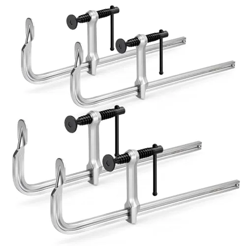 KRETLAW Schraubzwingen 4-Stück, 300mm F-Klemmen aus geschmiedetem Stahl (204 KGs) für Schweißen und Holzarbeiten