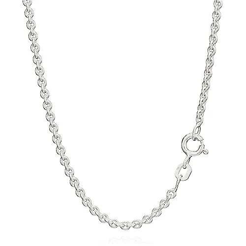 NKlaus 45cm Ankerkette aus 925 Silber - Elegante Halskette für Damen - Ketten für Damen: Zeitlose 45cm Ankerkette aus 925 Sterling Silber, 2,4mm breit und nur 6g schwer - ideal für stilvolle Auftritte.