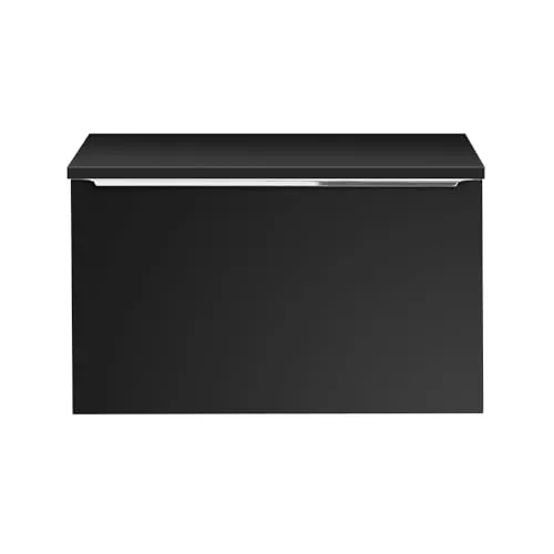 Lomadox Waschtisch PUEBLA-56-BLACK, 80cm - Moderner Waschbeckenunterschrank in matt schwarz, 80 cm breit, mit Softclose-Funktion und zeitlosem Design - ideal für jedes moderne Bad.