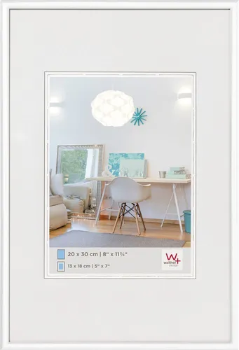 Walther Design Bilderrahmen Weiss 61 x 91,5 cm - Wand- & Tischbilderrahmen mit elegantem Blockprofil, ideal für Posterformate und ausgestattet mit Klarglas sowie flexibler Aufhängevorrichtung.