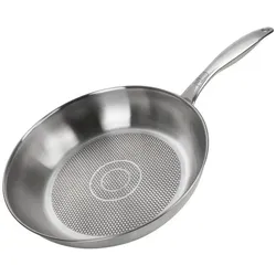 Chefkoch+Fackelmann Bratpfanne München, Silber - Pfanne aus Metall, backofengeeignet für vielseitiges Kochen und Braten, ideal für kreative Küchenchefs.