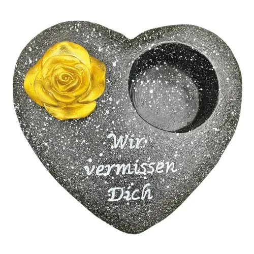 KELOPEST® Grabschmuck Herz in stilvoller Steinoptik