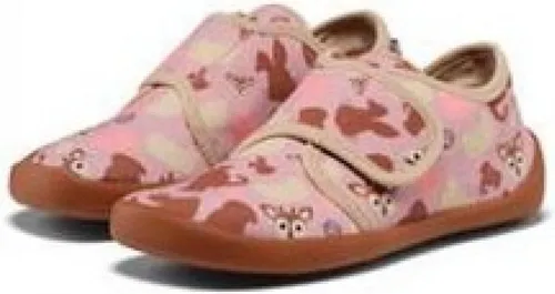 Affenzahn Hausschuh Movy - Rutschfester Baumwollschuh für Kinder - Hausschuhe für Kindergarten und Kita, rutschfest, flexibel und leicht, ideal für aktives Spielen in Größe 21-32 REH - Rosa.