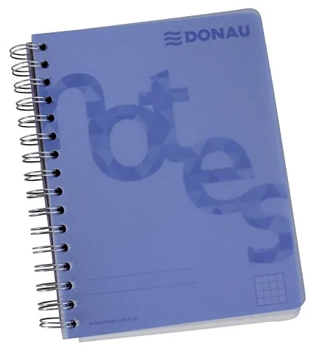 DONAU 7526201-10 Collegeblock PP Cover - A5, kariert, blau