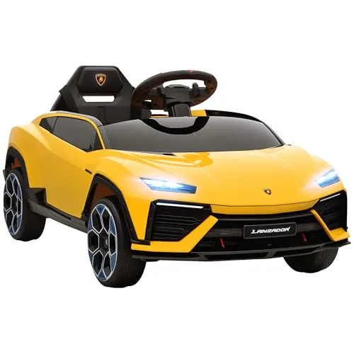 AIYAPLAY Kinder Elektroauto 12V Lamborghini - Elektrofahrzeug für Kinder von 3–6 Jahren, mit offiziellem Lamborghini-Design, 2,4 GHz Fernbedienung und sanftem Start für sicheres Fahren.