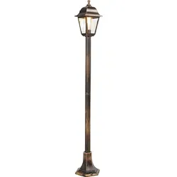 Qazqa Klassische Laterne AntikGold 122 cm - Außenbeleuchtung in klassischem Antik-Design, IP44-schutz, ideal für stilvolle Garten- und Terrassenbeleuchtung.