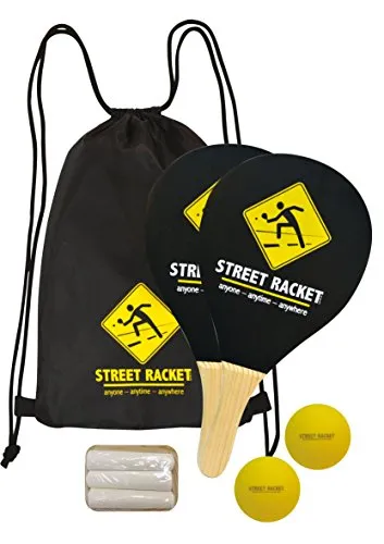 Street Racket Set mit Holzschlägern und Softbällen von Street Racket