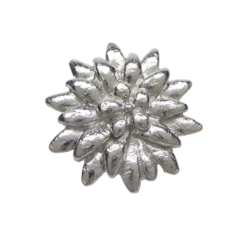 Stück Edelweiß Knöpfe Metall silberfarben 10