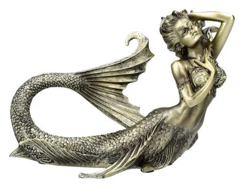 Figuren Shop GmbH Dekofigur Meerjungfrau Figur – Jugendstil Dekofigur Statue Fantasy 12.5cm Sirene