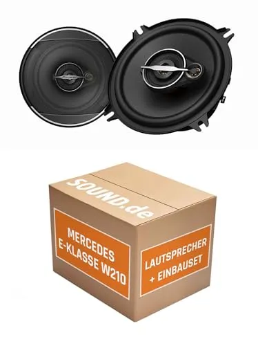 Lautsprecher Boxen Einbaupaket für Pioneer Pioneer TS-A1371F kompatibel mit Mercedes E-Klasse W210 + Kombi hinten | 2X Tief-Mitteltöner mit integriertem Hochtöner 300W MAX