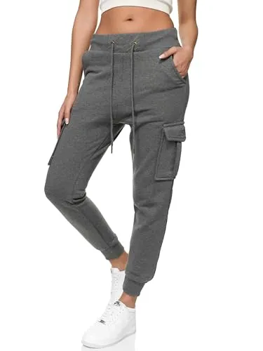REPUBLIX Damen Cargo Jogginghose Jogger Sporthose Jogging Sweat Pants RD-030 Anthrazit 3XL