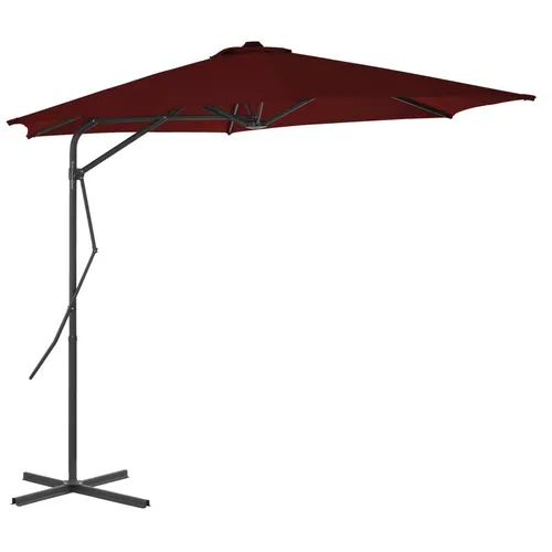 The Living Store Sonnenschirm mit Stahlmast Bordeauxrot 300x230 cm