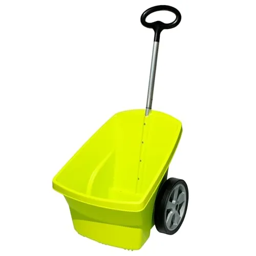 ScarMaxx - Schubkarre 2 Räder - Gartentrolley Kunststoff - Gartenwagen Transportwagen - Gartenkarre für Laub, Abfall - Belastbarkeit bis 50 kg, Fassungsvermögen 67 L - Grün
