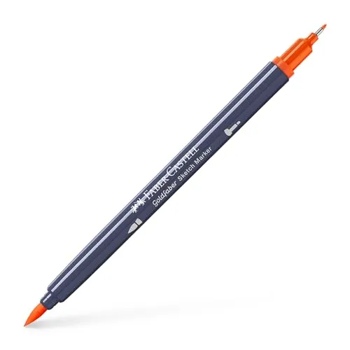 Faber-Castell Goldfaber Sketch Marker Dual Double Tip (Fineliner & Pinsel), Dark Cadmium Orange (115), Einzelstift