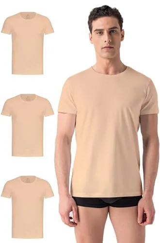Burnell & Son Herren T-Shirt 3er Pack - Stretch Rundhals Unterhemd - Hochwertige Baumwolle, atmungsaktiv und flexibel für jeden Anlass. Ideal als Unterhemd oder T-Shirt. Hohe Langlebigkeit und maximaler Tragekomfort dank Stretch.
