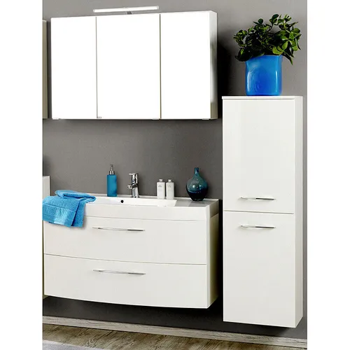 Badmöbel Set Hochglanz mit LED Spiegelschrank
