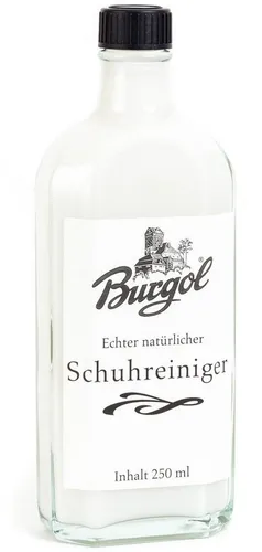 Burgol Schuhreiniger 250ml – Umweltfreundliche Lederpflege - Der Burgol Schuhreiniger reinigt sanft alle Lederarten. Mit natürlichen Emulgatoren sorgt er für eine gründliche Reinigung, ohne das Leder auszutrocknen. Ideal für die Pflege Ihrer Schuhe.