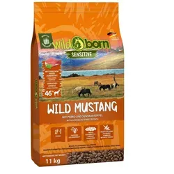 Wildborn Wild Mustang Hundefutter 11 kg - Getreidefreies Hundefutter mit 46% Pferdefleisch, ideal für Allergiker. Hypoallergen und besonders verträglich – für gesunde Ernährung und wählerische Hunde.