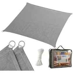 relaxdays Sonnensegel HDPE Dunkelgrau 5 x 5 m