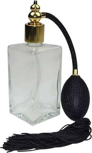 Fantasia Parfum Flakon 100ml mit Ball Zerstäuberpumpe - Eleganter Parfumzerstäuber aus Klarglas, nachfüllbar und ideal für Zuhause oder unterwegs. Enthält einen praktischen Ball Sprühkopf für präzise Anwendung.