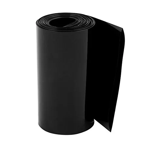 sourcing map Batterieverpackung PVC Schrumpfschlauch 85mm Flache Breite für 18650 Batterie 1m Schwarz