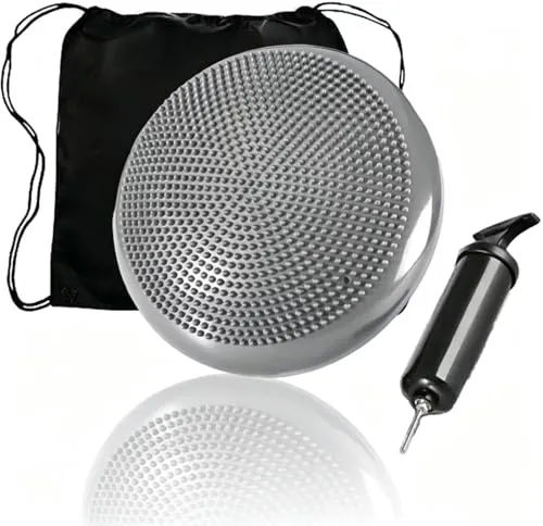 Ballsitzkissen mit Pumpe 34cm Durchmesser, Balancekissen, Orthopädisches Sitzballkissen, Luftkissen, Pad, Sitzkissen, Bürostuhl, Balance Kissen für Core, Yoga