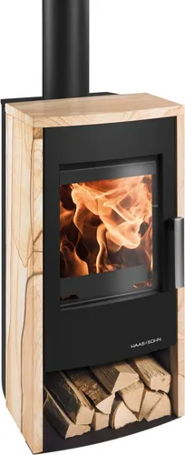 Haas + Sohn Kaminofen RUBUS ST easy, tief-schwarz, Woodstone - Stilvoll und effizient: Der Kaminofen RUBUS ST easy von Haas + Sohn vereint edles Design mit praktischer Funktionalität. Genieß die wohlige Wärme und die integrierte Holzlagerung für gemütliche Abende.
