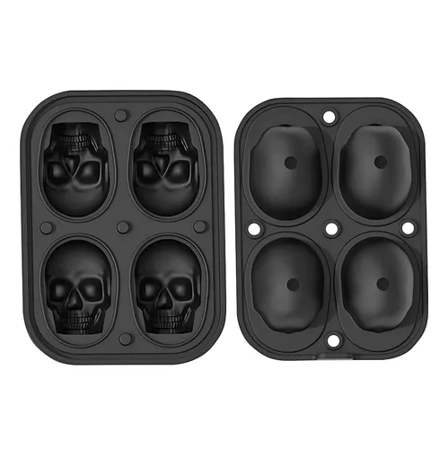 Halloween Silikon Backform Totenkopf Grusel Kuchen - Mit der Eiswürfelform aus