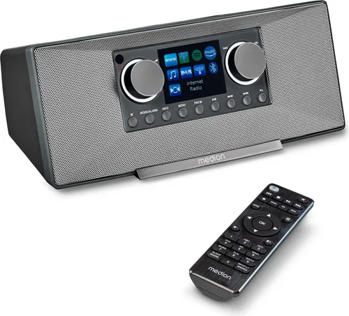 MEDION P85333 Internetradio mit DAB+ - Radios mit Empfang von über 25.000 Internetradiosendern, WLAN-Anbindung und Unterstützung für Spotify Connect und Amazon Music.