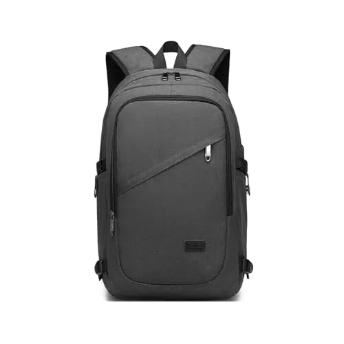 KONO Travel Laptop Rucksäcke College-Rucksack für die Schule Anti-Diebstahl 15,6-Zoll-Laptop-Rucksack mit USB-Ladeanschluss Lightweight Laptop Computer Business Arbeitstasche (dunkelgrau)