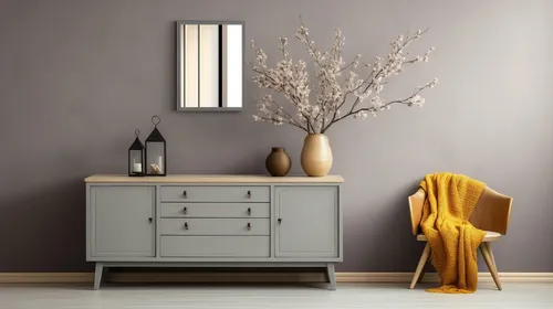 Spiegel 50 x 50 cm Elenor - Eleganter grauer Kunststoffspiegel im rechteckigen Design, ideal für jedes Zuhause. Maße: 34 x 45 cm. Verleihen Sie Ihrem Raum einen modernen Touch!