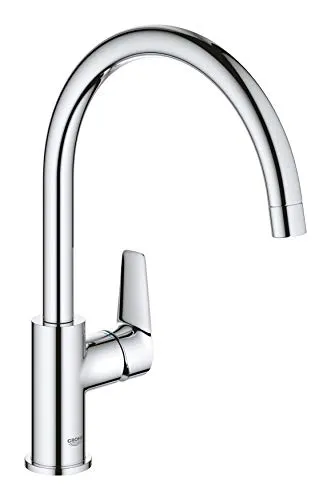 GROHE BauEdge Küchenarmatur mit hohem Auslauf, 360° Schwenkbereich, chrom