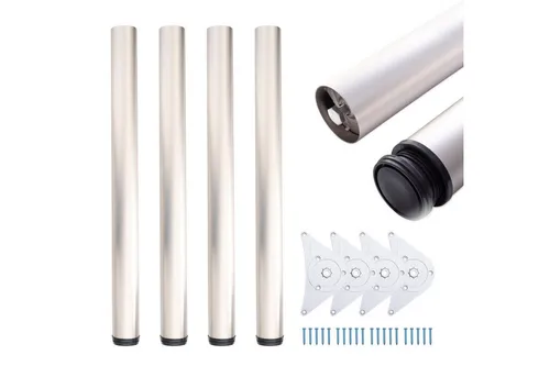 sossai® Tischbein Premium Ø60 mm - Höhenverstellbar im Edelstahl-Design - Tischbeine aus Aluminium, höhenverstellbar (+2cm) für individuelle Tischgestaltungen, ideal für kreative Einrichtungsprojekte.