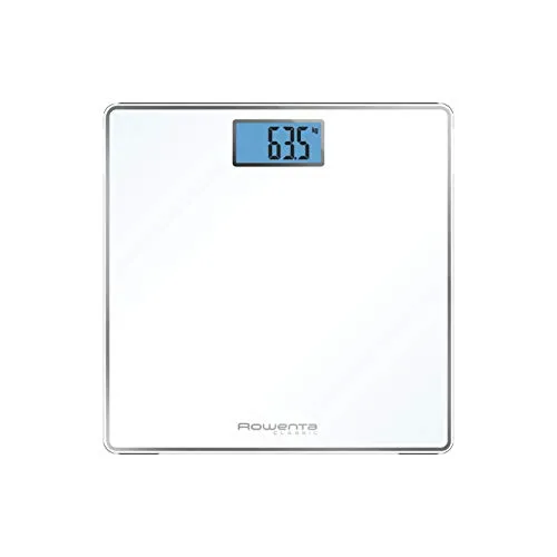 Rowenta BS1501 Classic Digitale Personenwaage aus gehärtetem Glas, 31 x 31 cm, präzise Skala alle 100 g, intelligente Funktionen, großes Display, Batterien im Lieferumfang enthalten