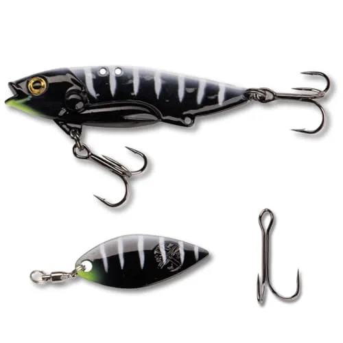 LMAB Techno Vibe - Vibration Bait - 3 Größen, Zikade, Blade Bait, Lipless Crankbait, Angelköder Raubfischangeln, Angel Köder Zander & Barsch, Zikaden, Spinner Blatt (15 Gramm | 5,8 cm, Black Tiger)