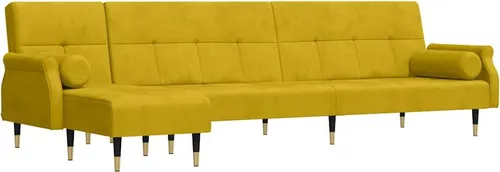 vidaXL Schlafsofa in L-Form Gelb von vidaXL