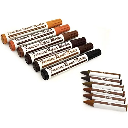 ROTIX Korrekturstift Holz-Reparaturstift für Möbelkratzer Furnier und Laminat - 12er-Set