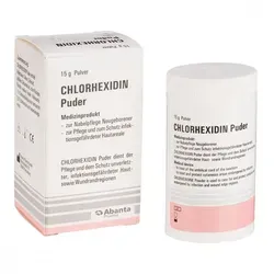 Chlorhexidin Puder 15 G - Arzneimittel zur Pflege infektionsgefährdeter Hautregionen, ideal für Neugeborene und zur Nabelpflege. Reguliert die Hautfeuchtigkeit und beugt Hautinfektionen effektiv vor.