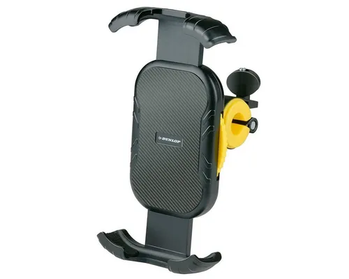 Dunlop 360° drehbare Handyhalterung für Fahrrad - Schwarz - Praktische 360° drehbare Handyhalterung für Fahrräder, ideal für die Nutzung während der Fahrt. Robuste Konstruktion, kompakt und einfach zu installieren, sorgt für sicheren Halt Ihres Smartphones.