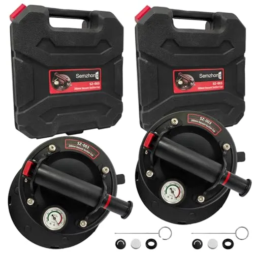 2pcs Vakuum Glasheber Pump Saugheber mit Manometer Industrieller Vakuumheber Glassauger In Tragetasche 8