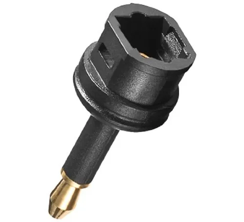 BestPlug Audio Adapter, 3,5mm Mini Klinke Stecker männlich auf Opto Toslink Buchse Kupplung weiblich vergoldet, Schwarz