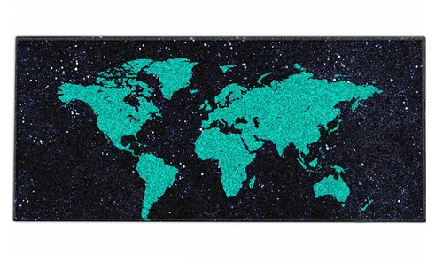 Mauspad 90 x 40 cm Mousepad XXL Gaming und Office Silent Monsters Weltkarte grün