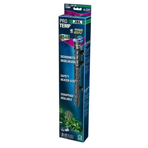 JBL Pro Temp S 200 Heizstab - Eisfreihalter für Aquarien von 100-300 Litern, leistungsstark mit 200 Watt für optimale Wassertemperatur und Sicherheit.