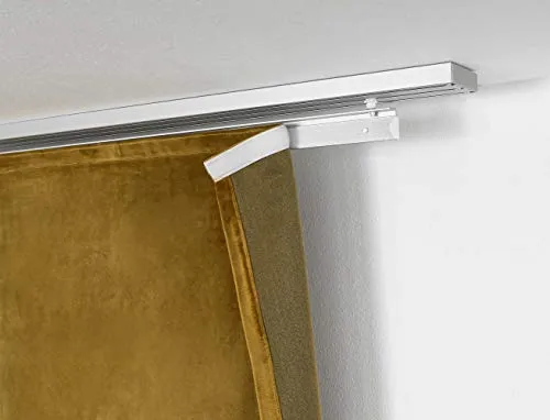 Gardinenbox 2er Pack 60 cm Paneelwagen aus Aluminium für Flächenvorhang incl.Beschwerungsstange Rollen- und X-Gleiter, 10000324